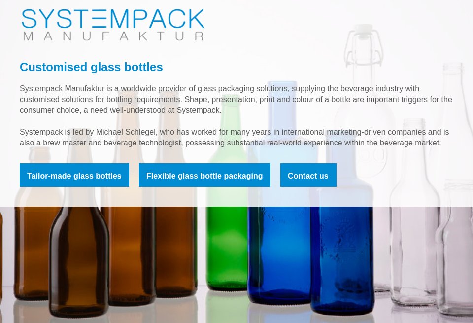 Glass bottles  Systempack Manufaktur