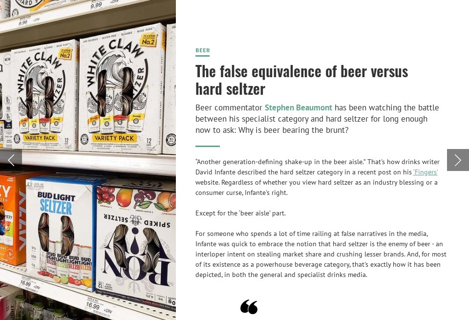 The false equivalence of beer versus hard seltzer justdrinks