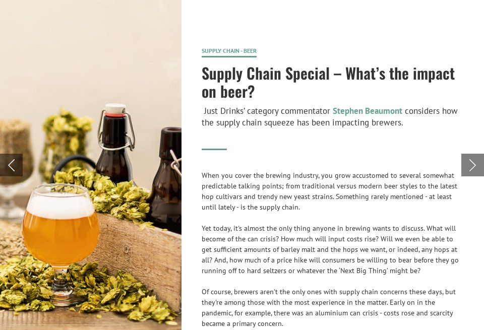 Supply Chain Special Beer justdrinks magazine Issue 41 May 2022