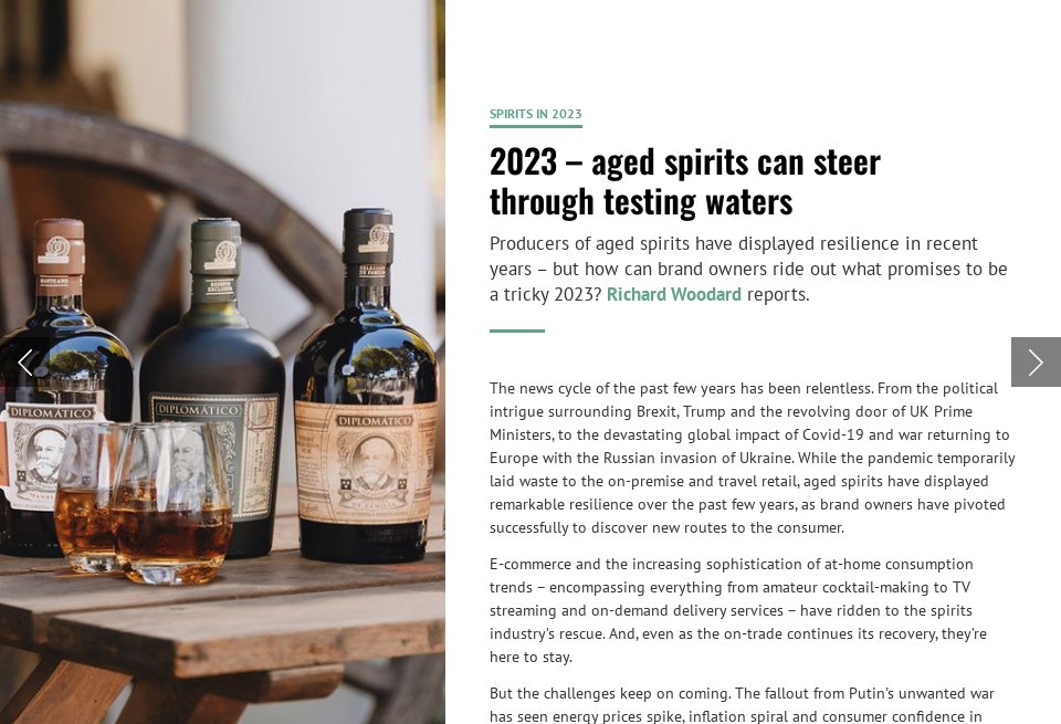 2023 aged spirits can steer through testing waters Just Drinks