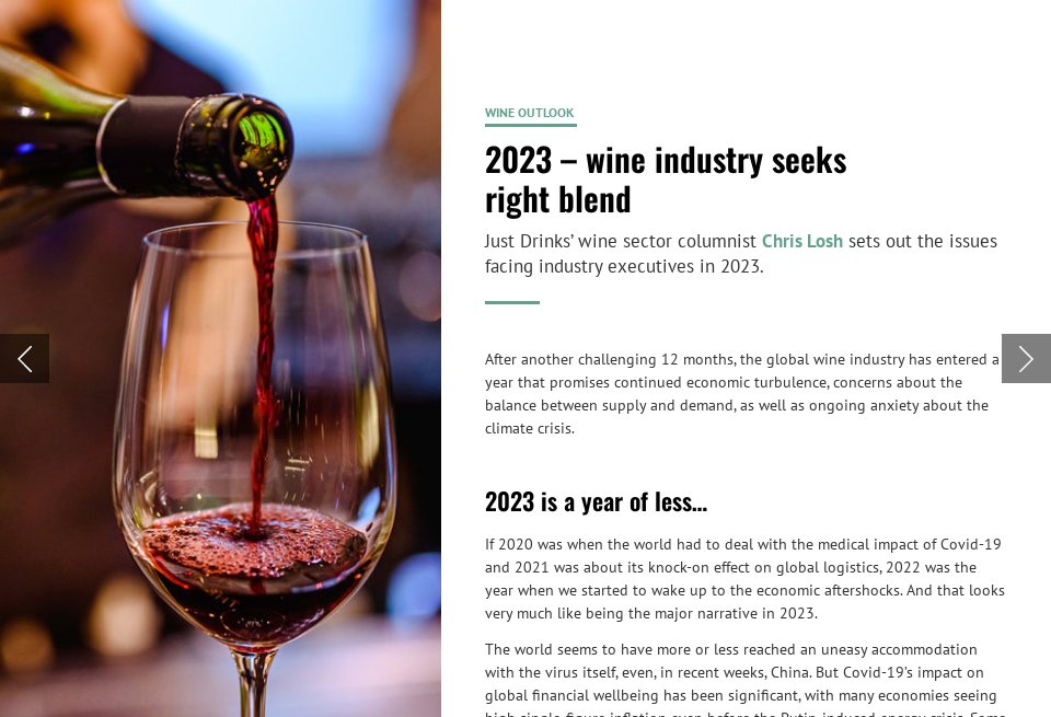 2023 wine industry seeks right blend Just Drinks magazine Issue