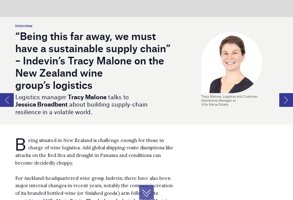 Wine group Indevin on supplychain resilience Just Drinks magazine Issue 48 February 2024